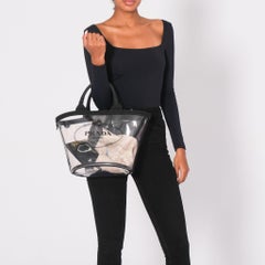 Prada Clear Pvc Logo Beach Tote Bag