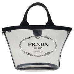 Prada Clear Pvc Logo Beach Tote Bag