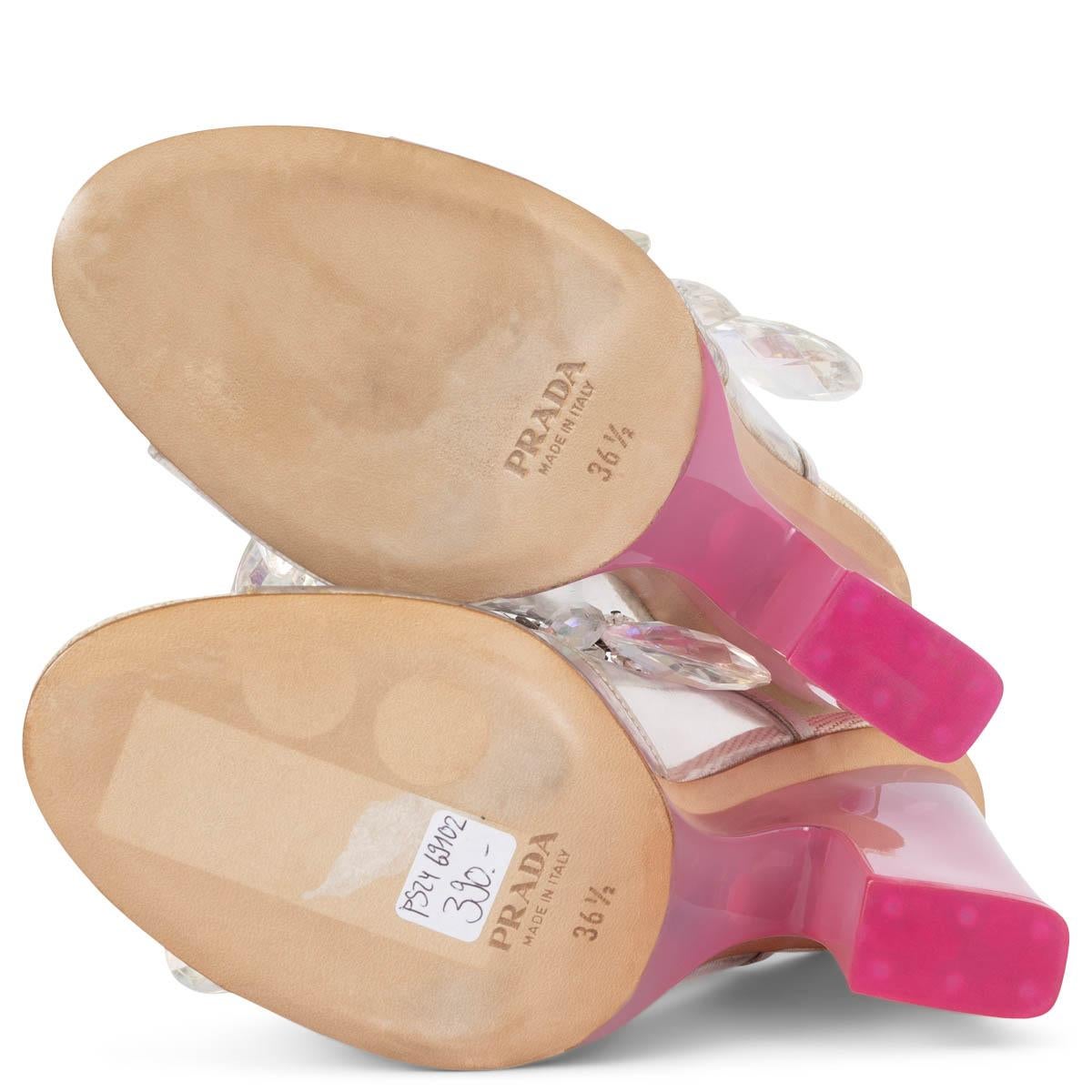 PRADA clear pvc & pink plexi 2010 CHANDALIER Sandals Shoes 36.5 4