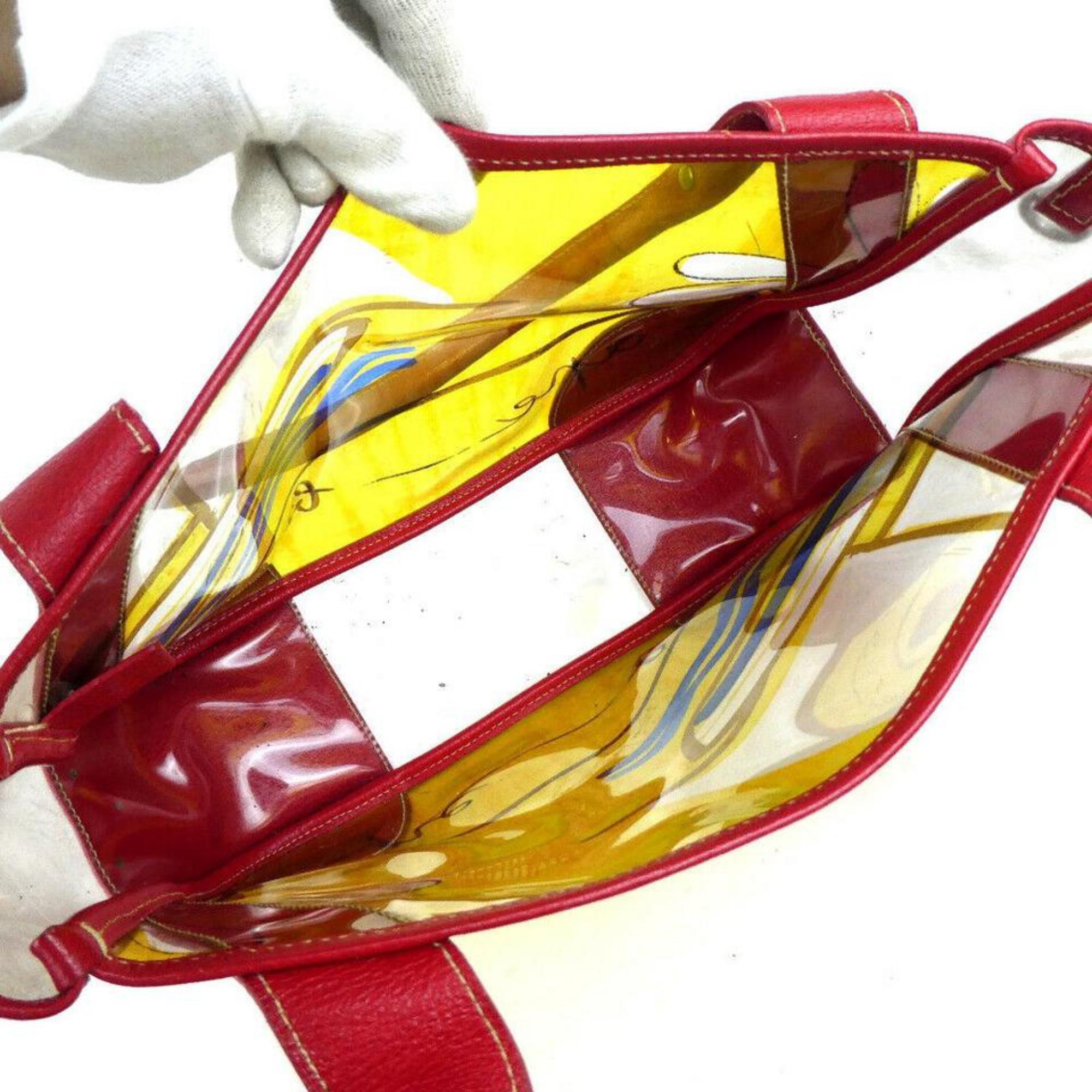 Prada Clear Tote Red Yellow 853808 2