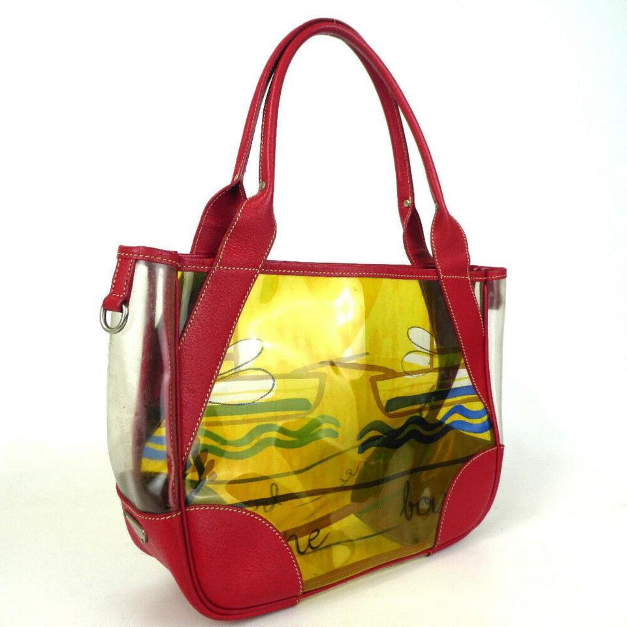 Prada Clear Tote Red Yellow 853808 4