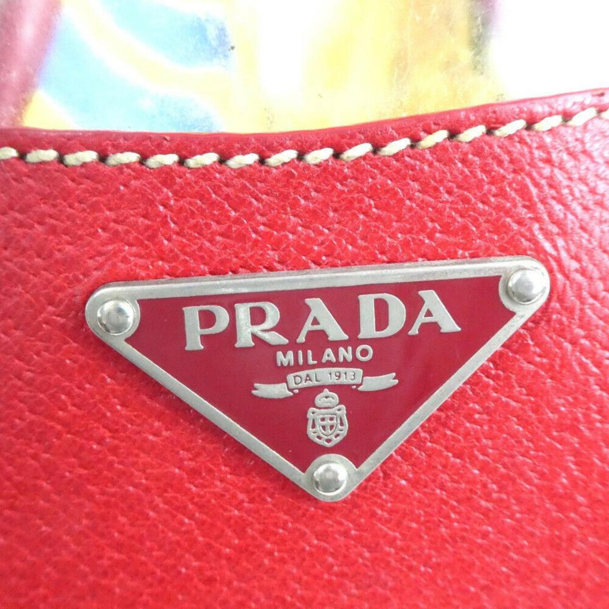 Prada Clear Tote Red Yellow 853808 1