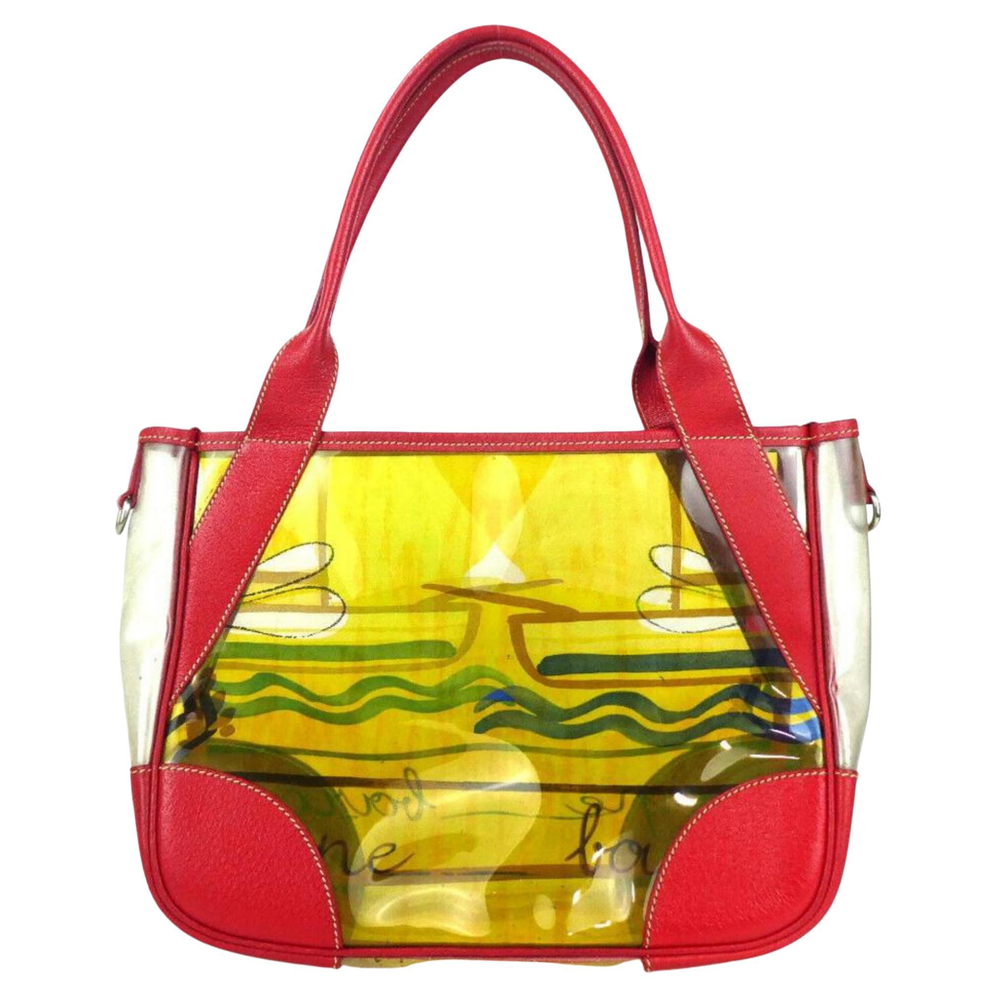 Prada Clear Tote Red Yellow 853808