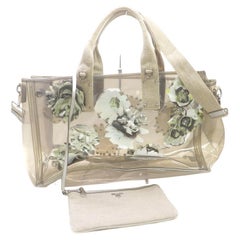 Prada Clear Vinyl Floral Tote Bag with Strap 863384