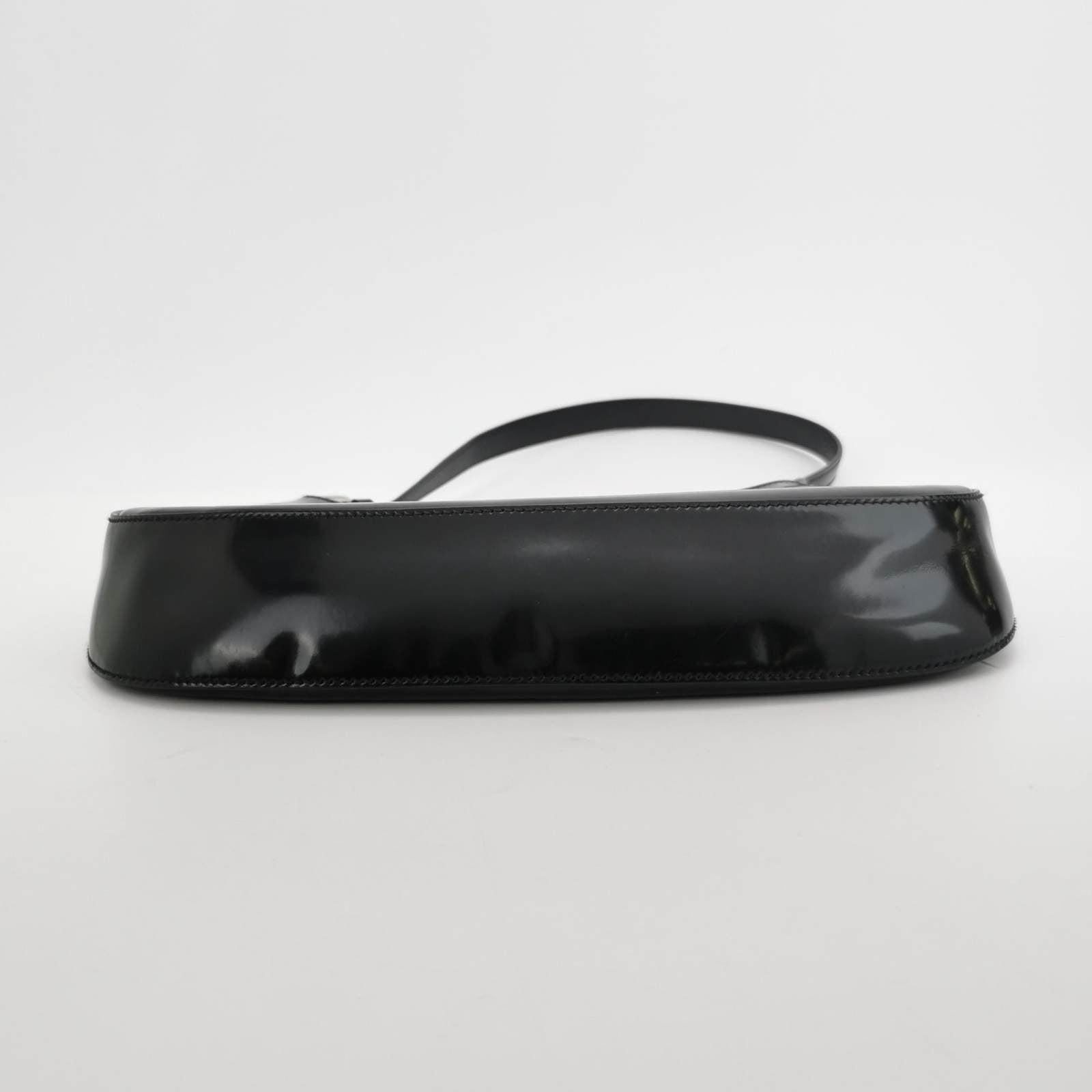 Prada Cleo Black Smooth Leather Shoulder Bag For Sale 2