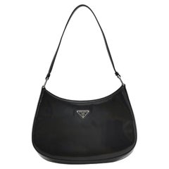 Prada Cleo Black Smooth Leather Shoulder Bag