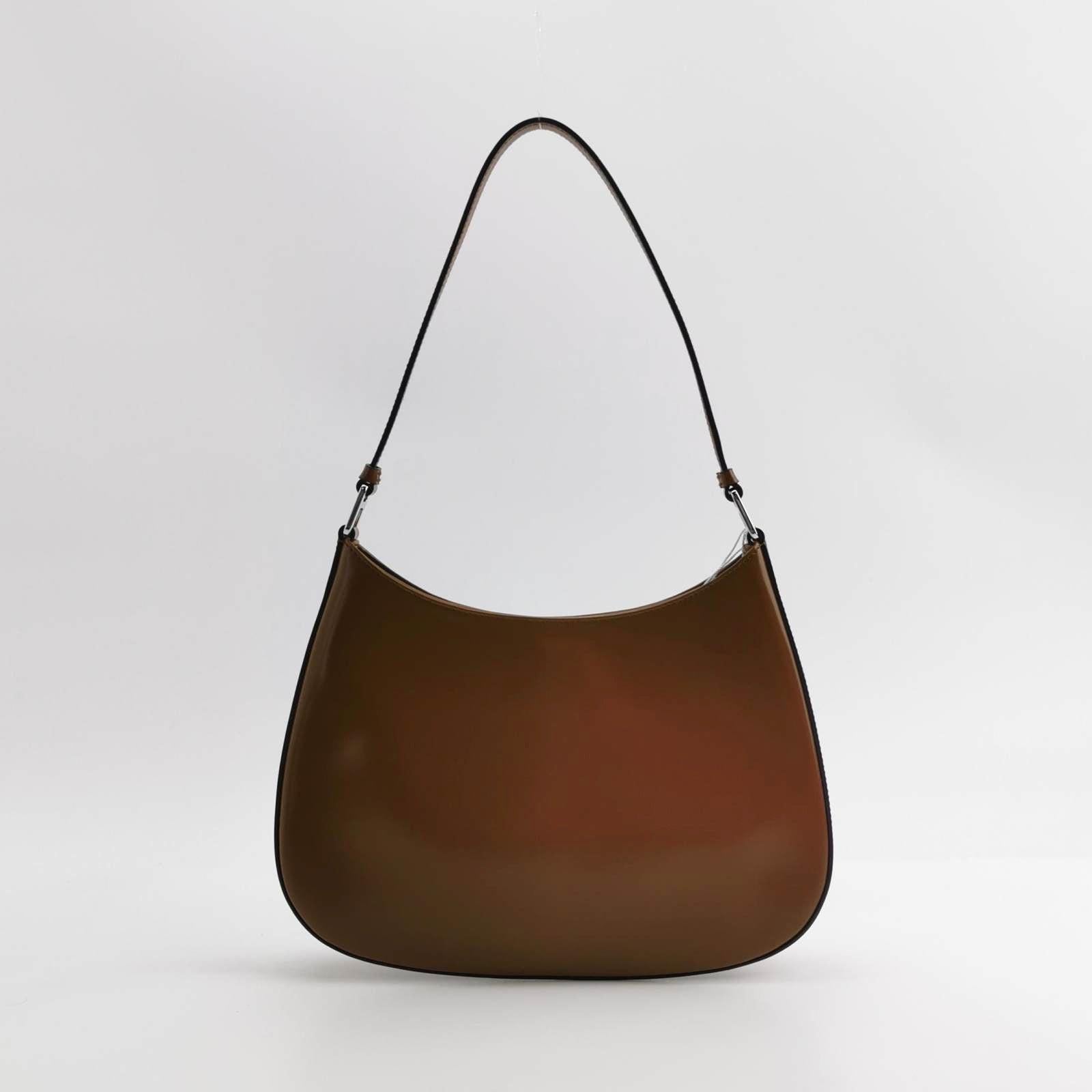 Women's Prada Cleo Caramel Brown Brushed Leather Shoulder Bag