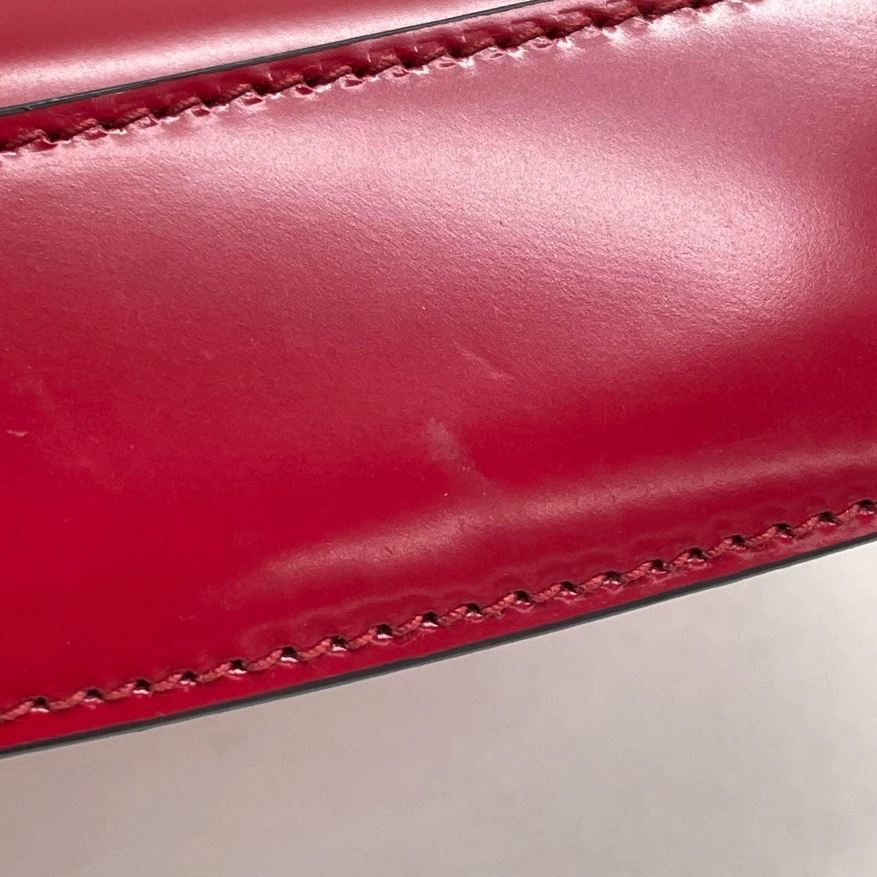Prada Cleo Flap Red Leather Mini Shoulder bag For Sale 5