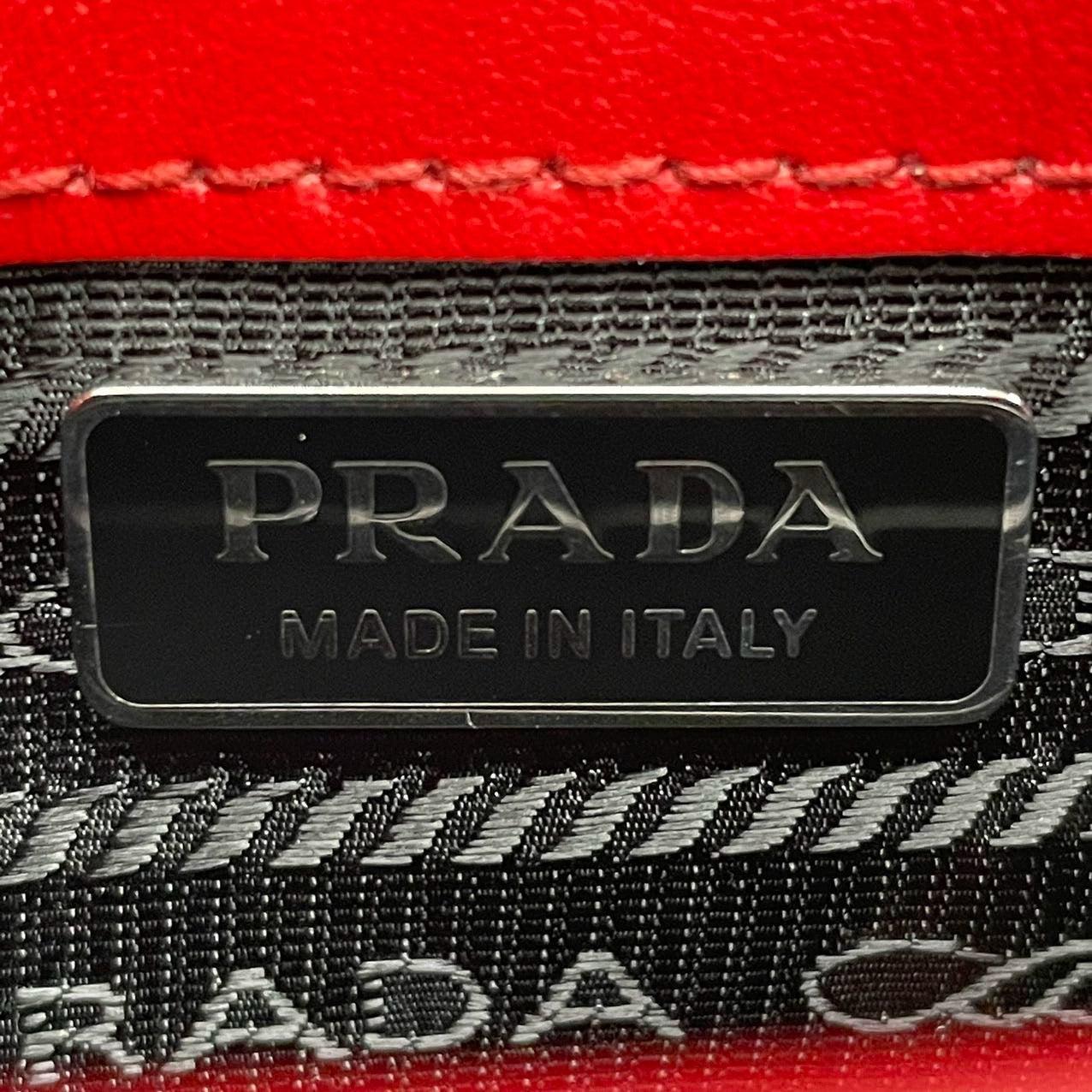 Prada Cleo Flap Red Leather Mini Shoulder bag For Sale 7