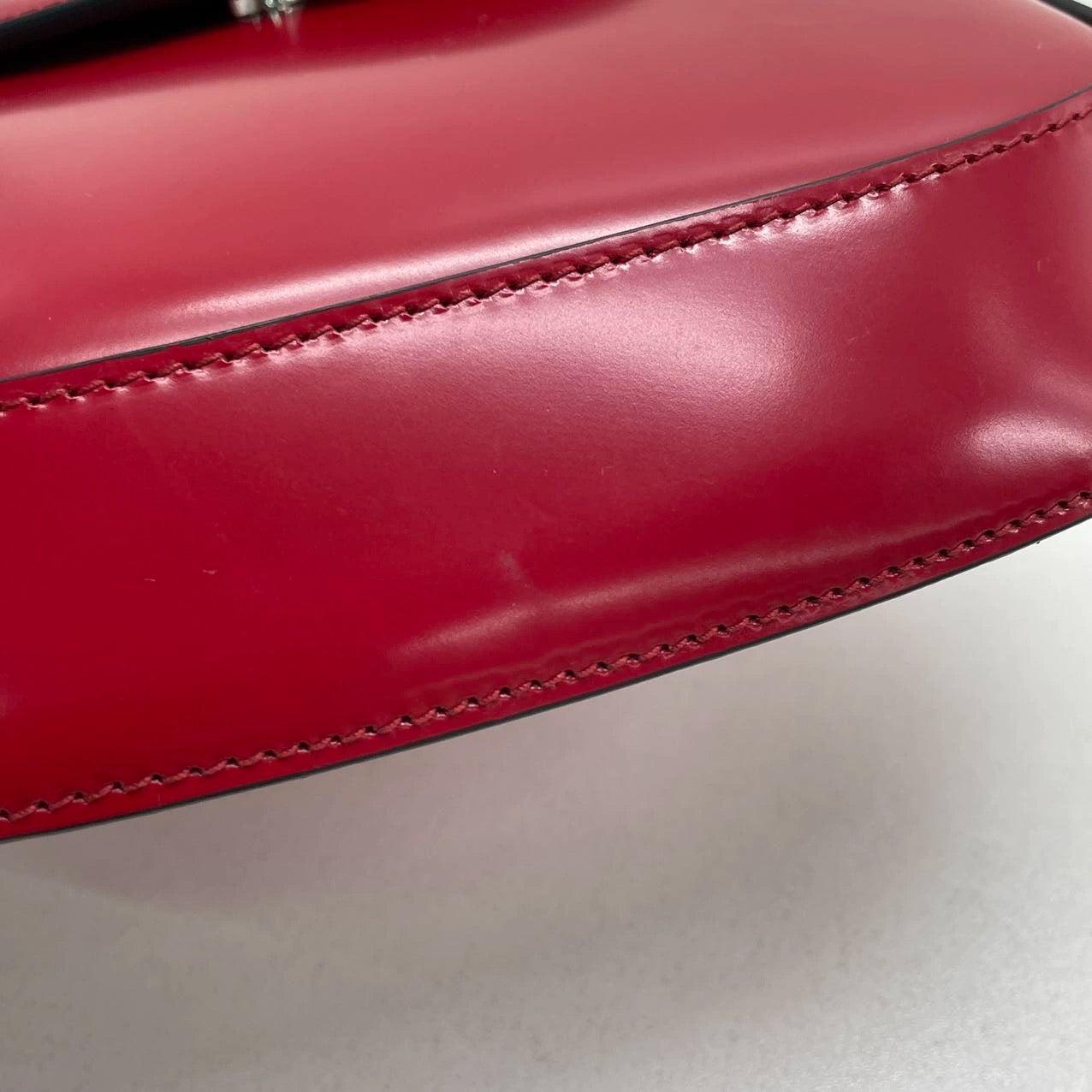 Prada Cleo Flap Red Leather Mini Shoulder bag For Sale 8
