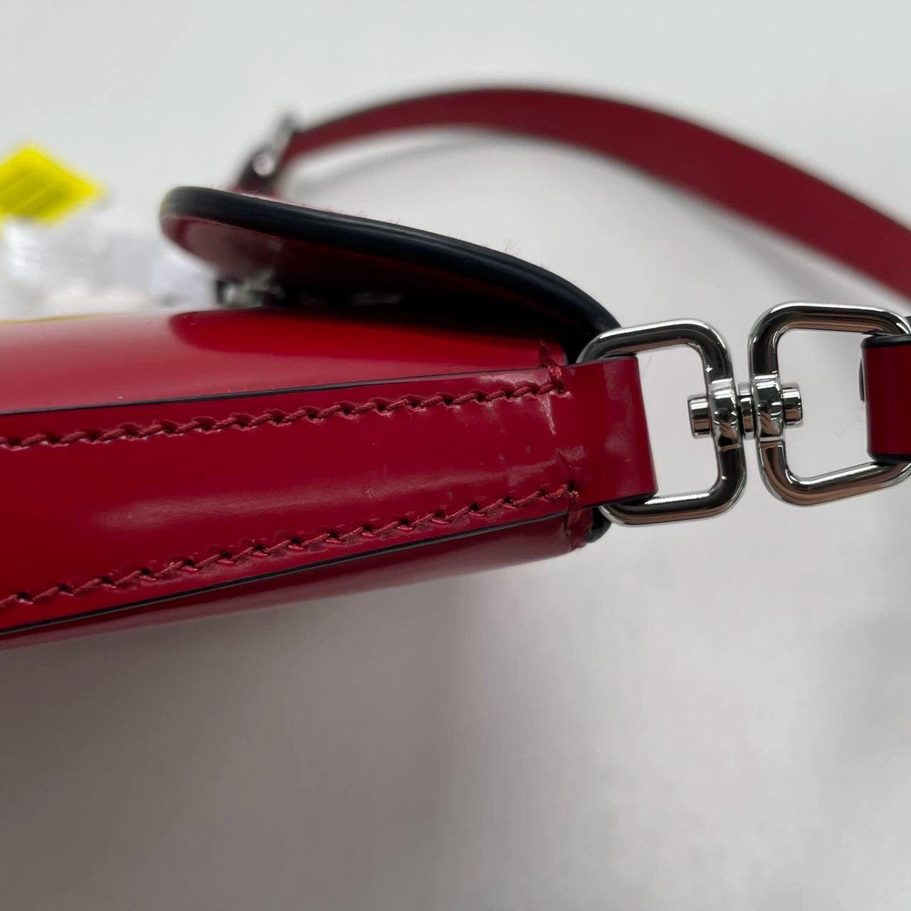 Prada Cleo Flap Red Leather Mini Shoulder bag For Sale 12