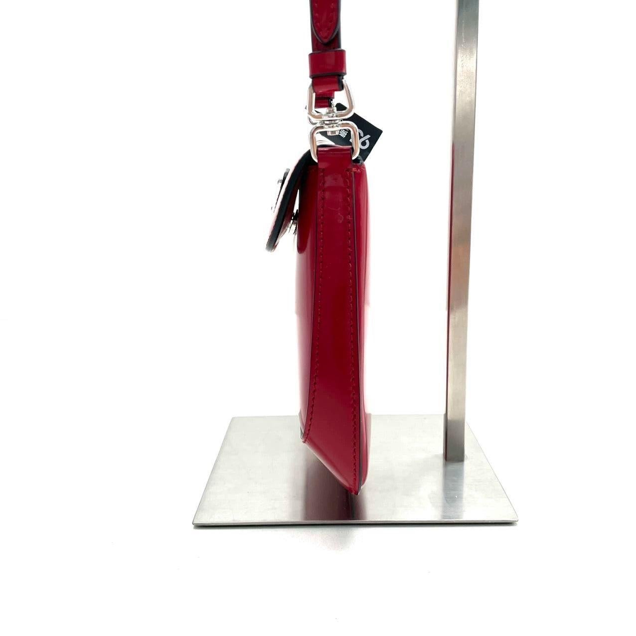 Prada Cleo Flap Red Leather Mini Shoulder bag For Sale 3