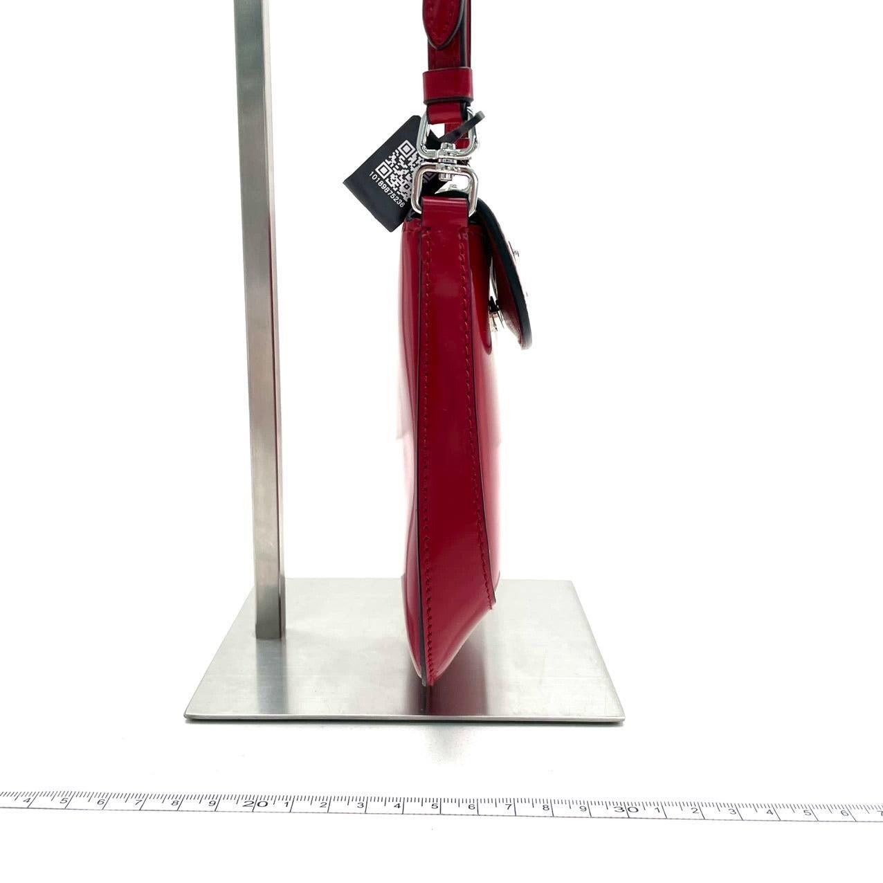 Prada Cleo Flap Red Leather Mini Shoulder bag For Sale 4