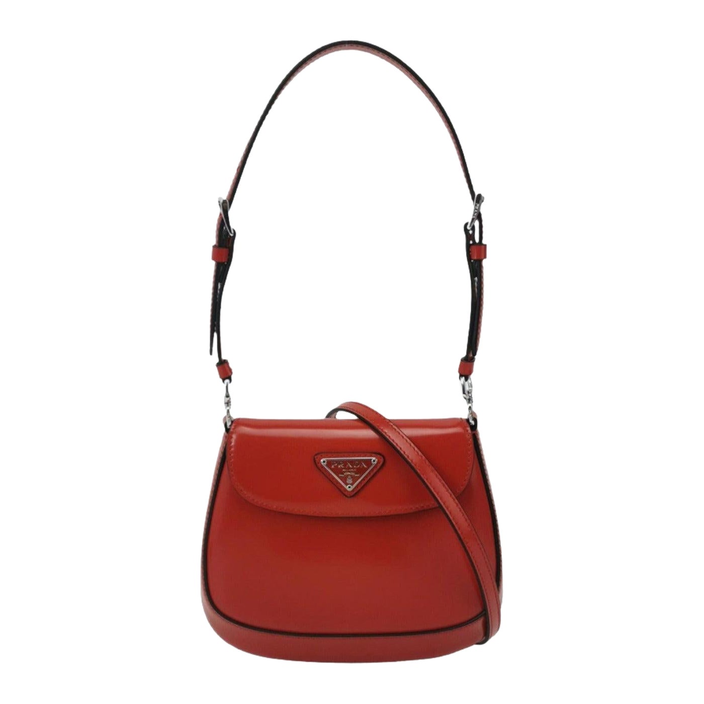 Prada Cleo Flap Rote Leder-Mini-Umhängetasche