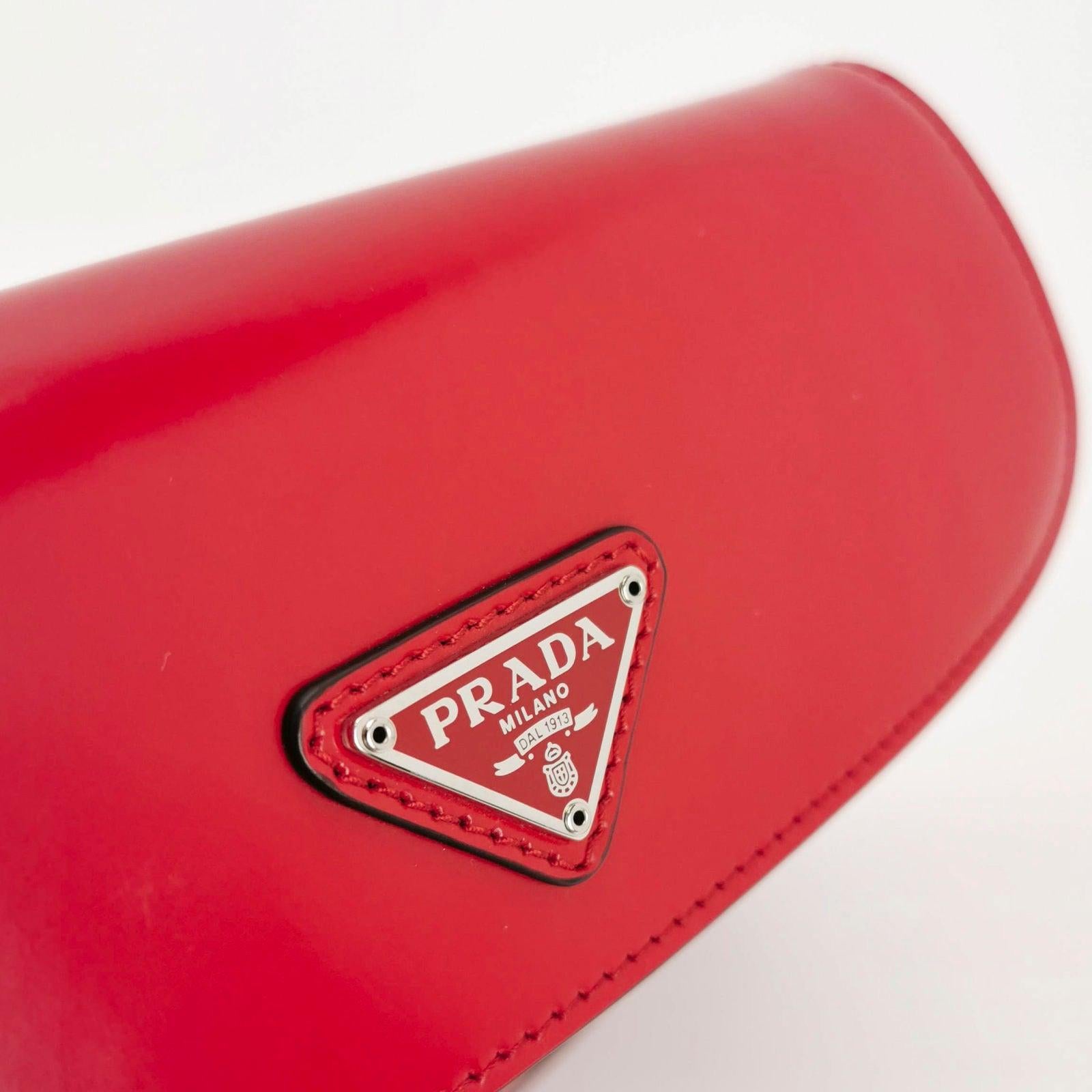 Prada Cleo Flap Red Leather Small Shoulder bag 5
