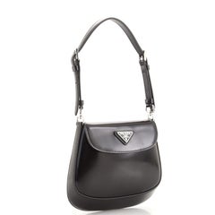 Prada Cleo Flap Shoulder Bag Spazzolato Leather Mini