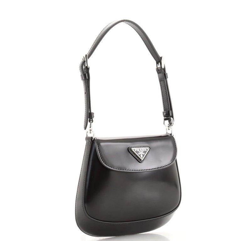 Prada Silver Mirror Leather Cleo Shoulder Bag at 1stDibs