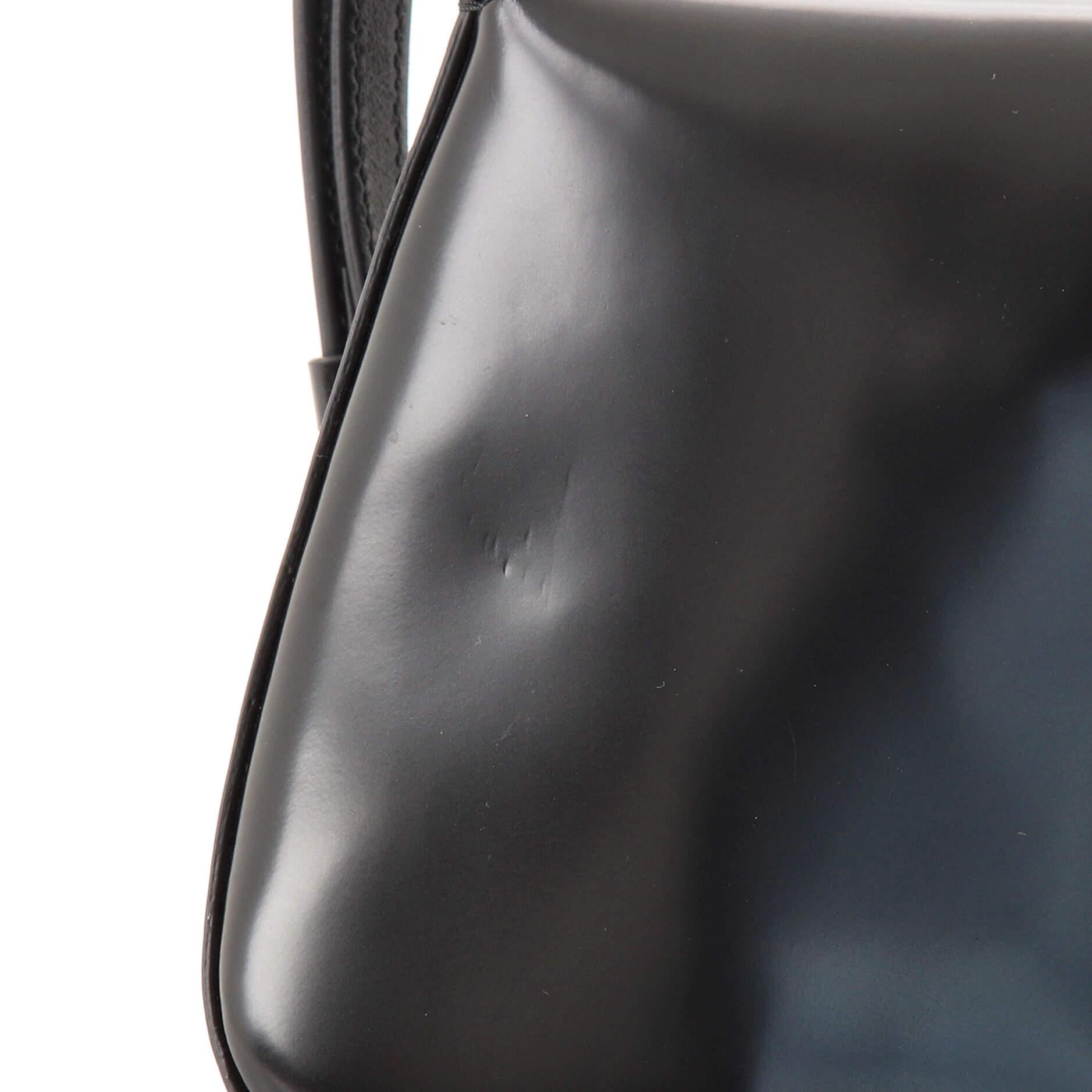 Black Prada Cleo Flap Shoulder Bag Spazzolato Leather Mini