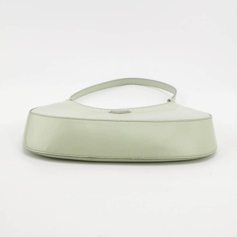 Beige Prada Cleo Green Smooth Leather Shoulder Bag