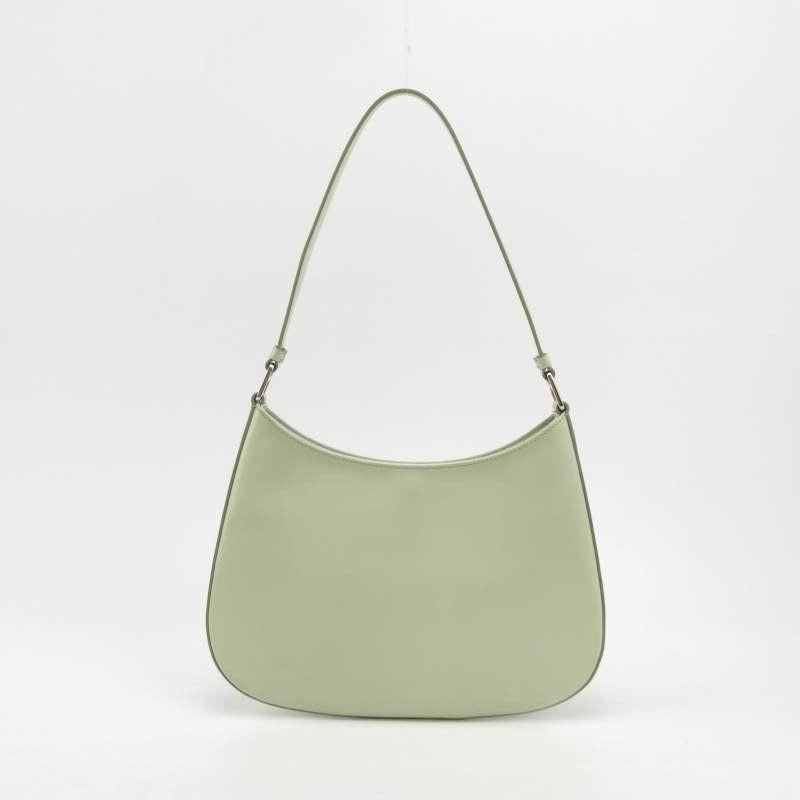 Prada Cleo Green Smooth Leather Shoulder Bag In Excellent Condition In AUBERVILLIERS, FR