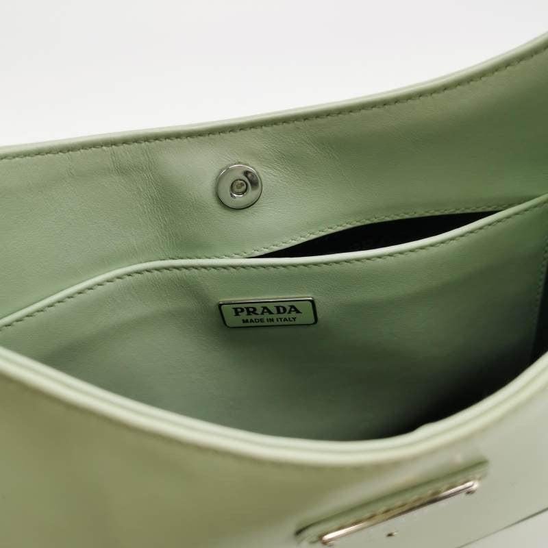 Prada Cleo Green Smooth Leather Shoulder Bag 2