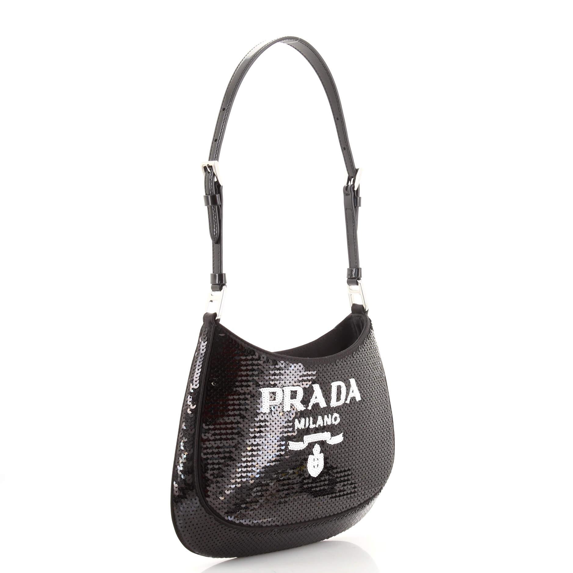 Prada Cleo Shoulder Bag Sequins Small In Good Condition In NY, NY