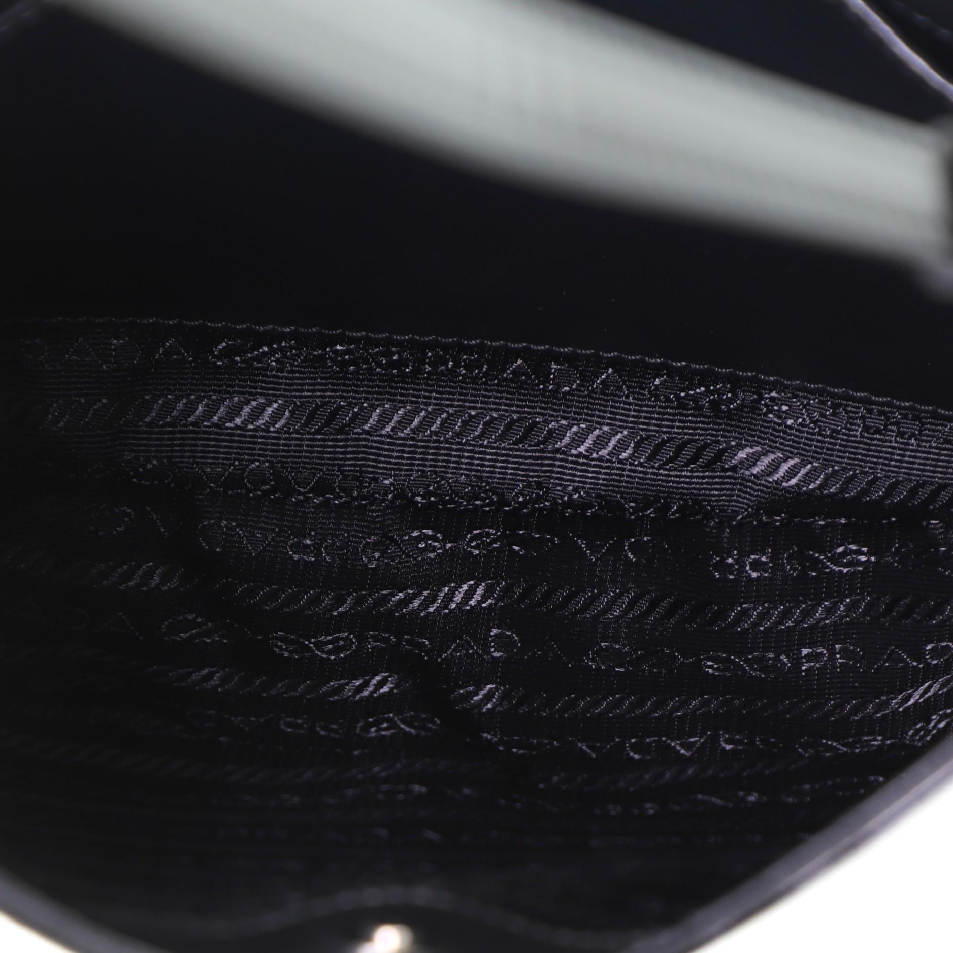Black Prada Cleo Shoulder Bag Spazzolato Leather Medium