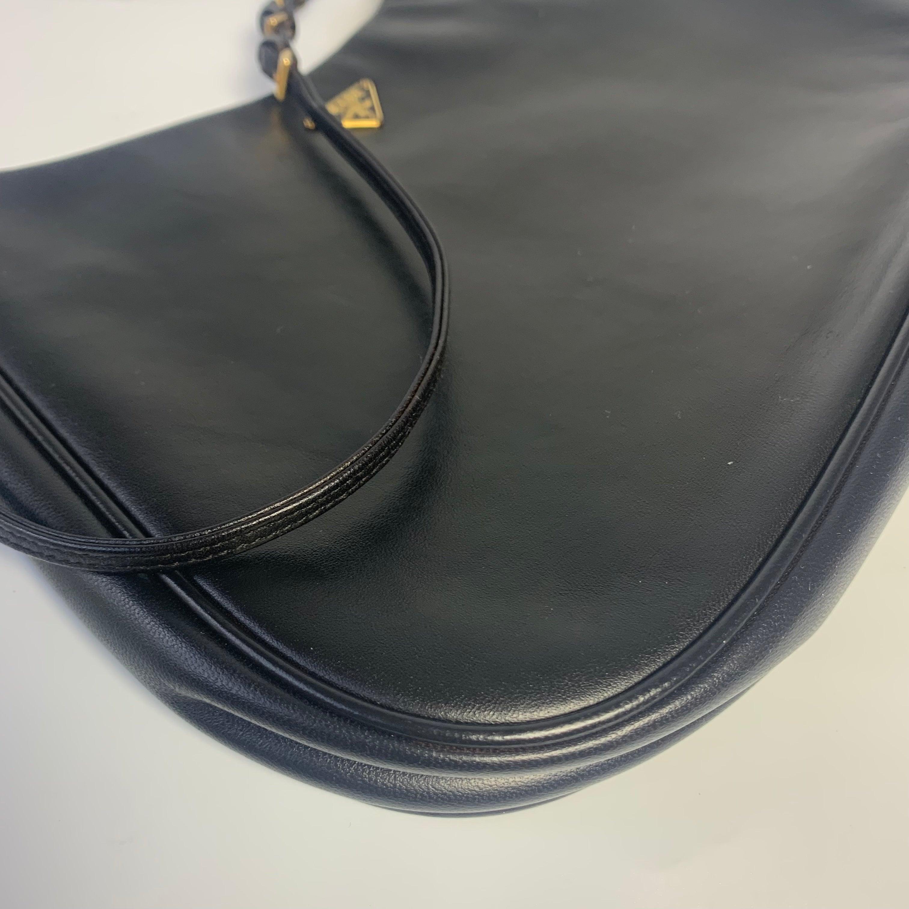 Prada Cleo Vintage Black Leather Gold Hardware 6
