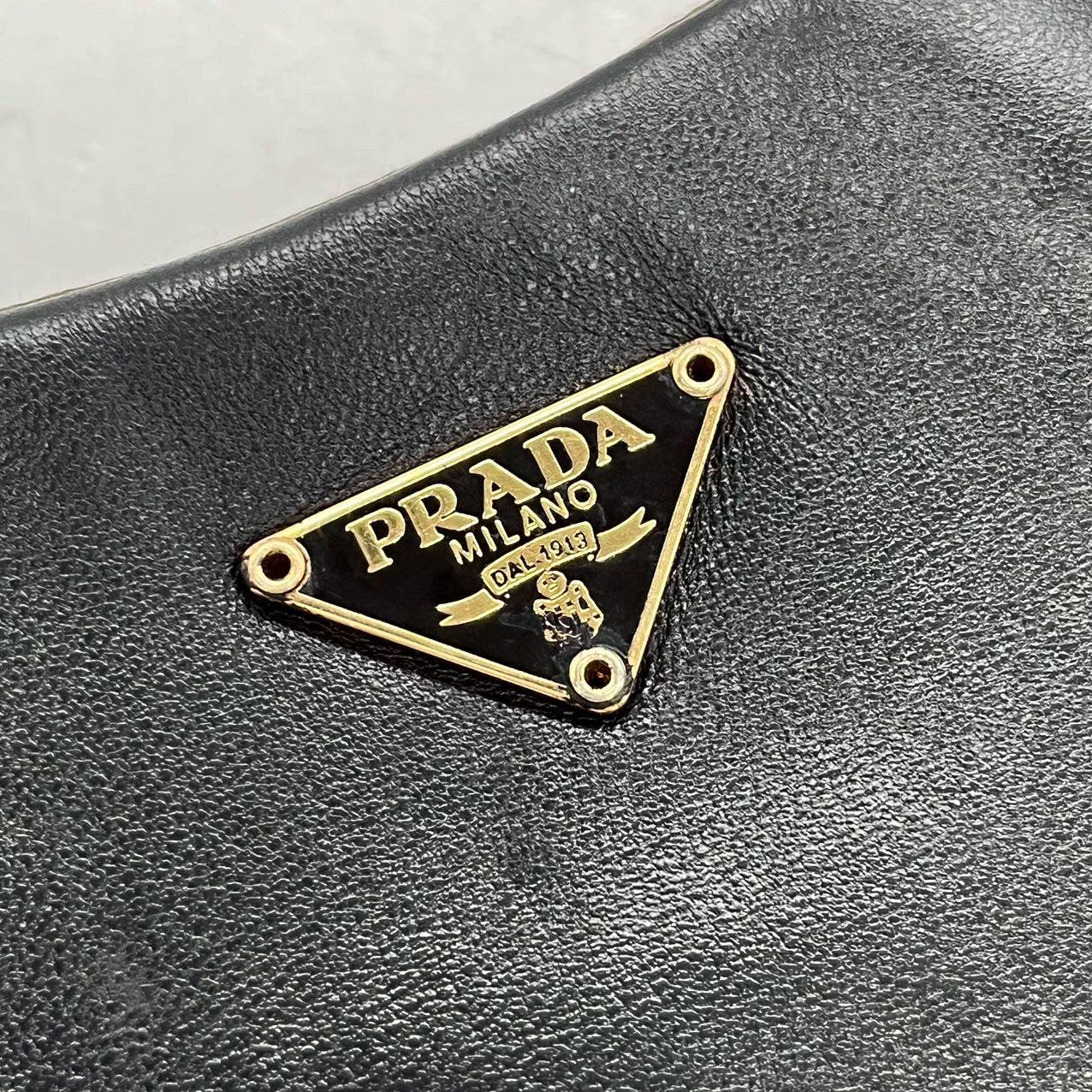 Prada Cleo Vintage Black Leather Gold Hardware 11