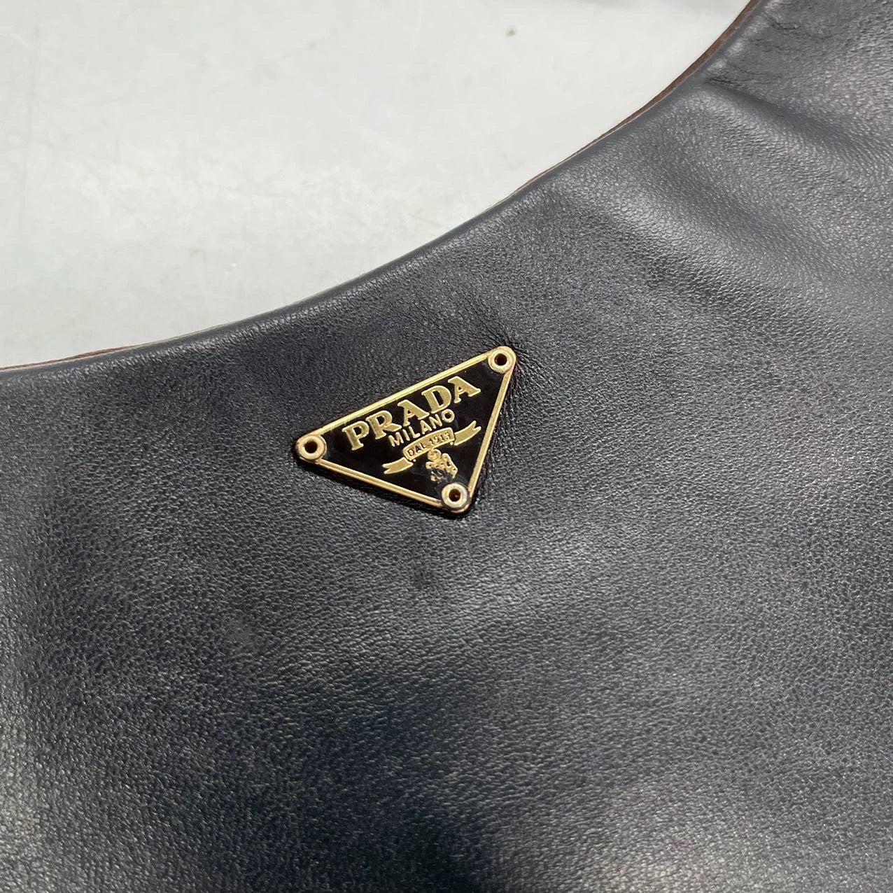 Prada Cleo Vintage Black Leather Gold Hardware 12