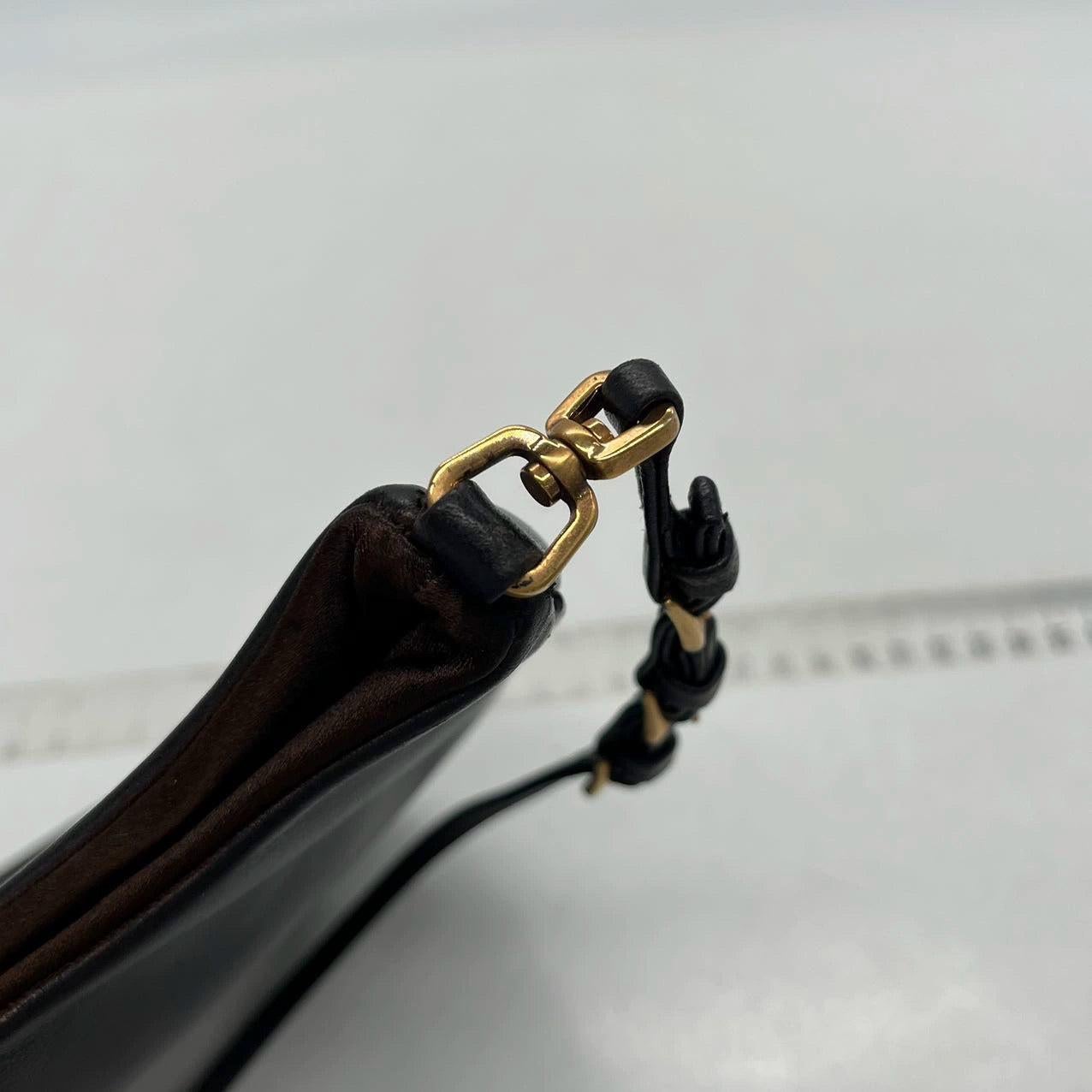 Prada Cleo Vintage Black Leather Gold Hardware 13