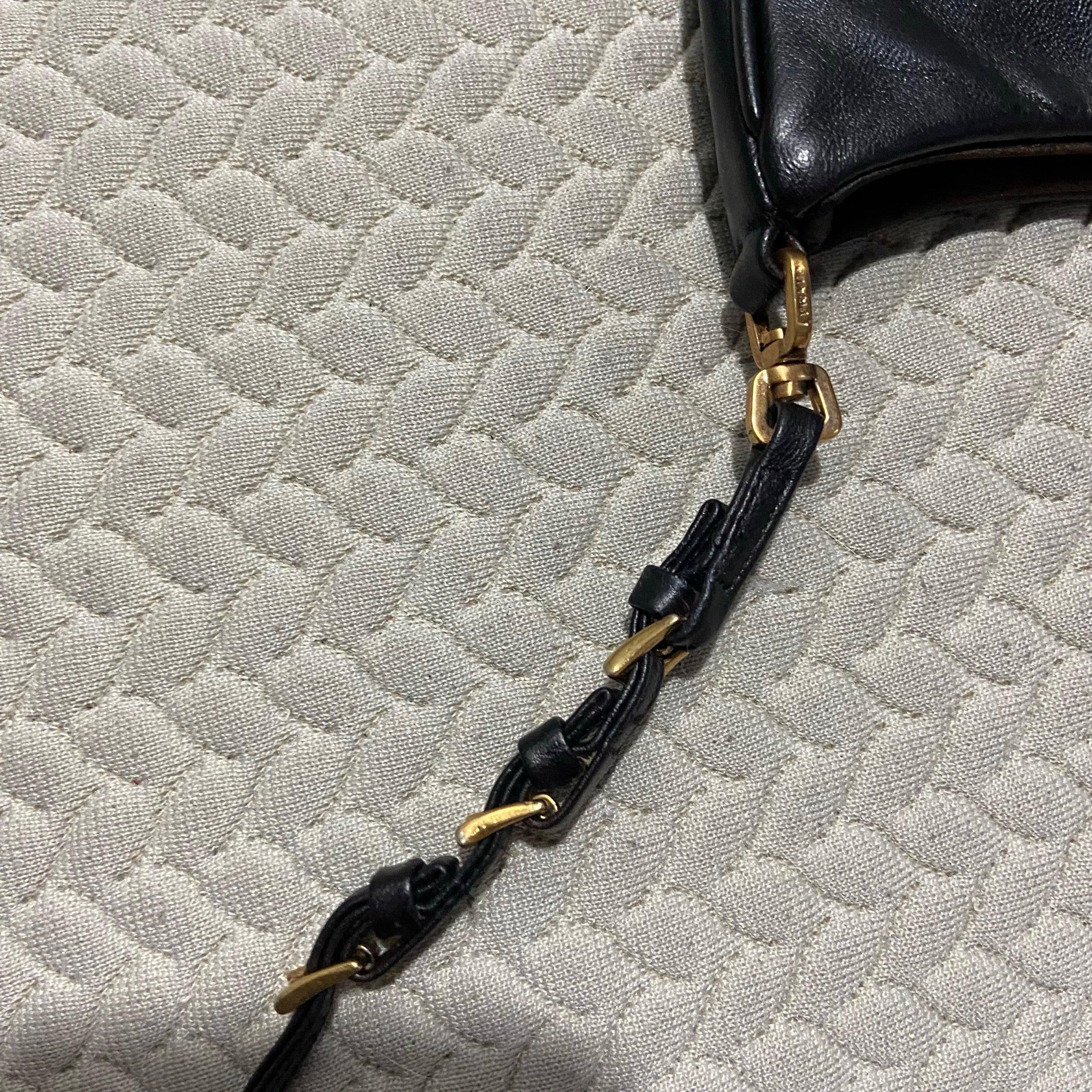 Prada Cleo Vintage Black Leather Gold Hardware 16