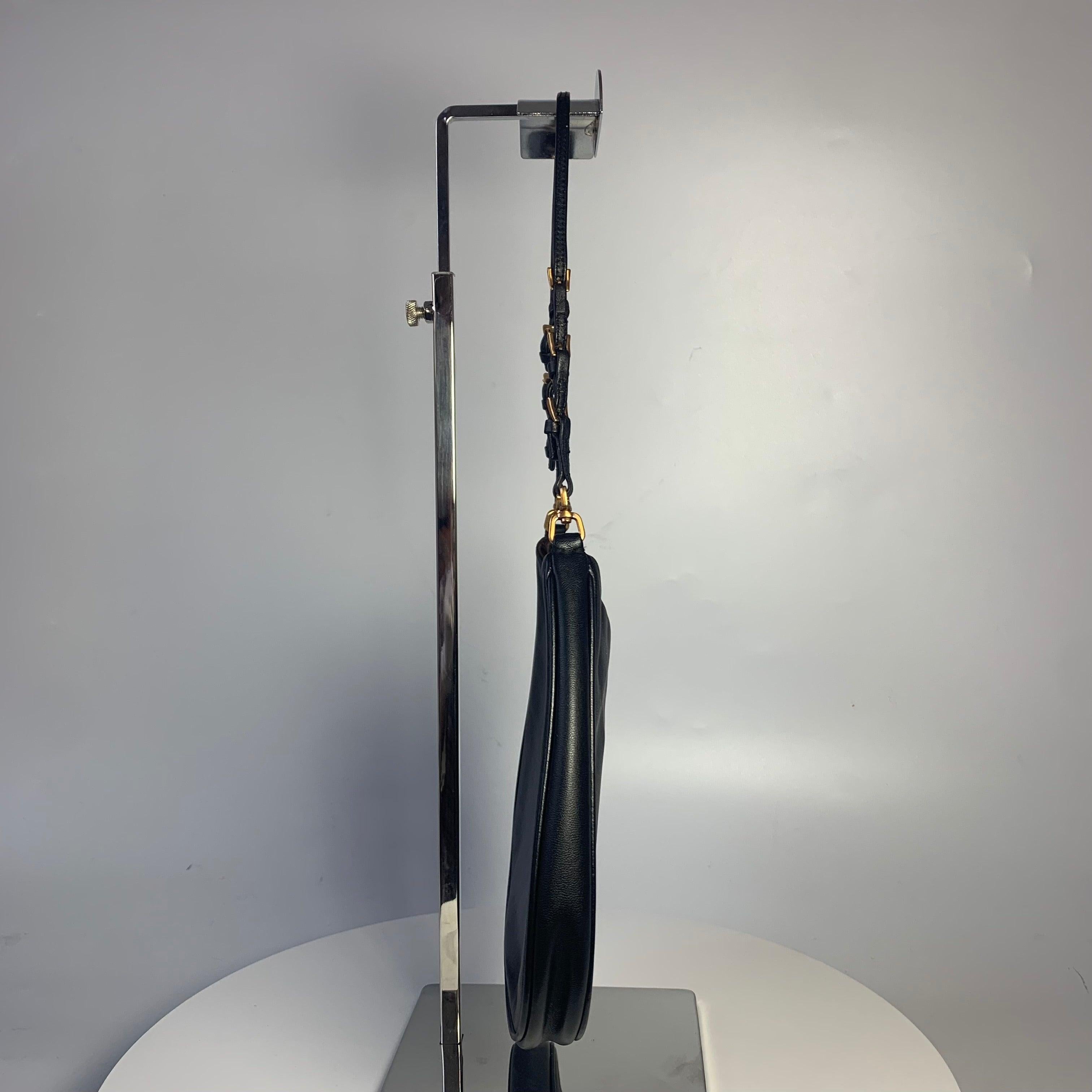 Women's Prada Cleo Vintage Black Leather Gold Hardware