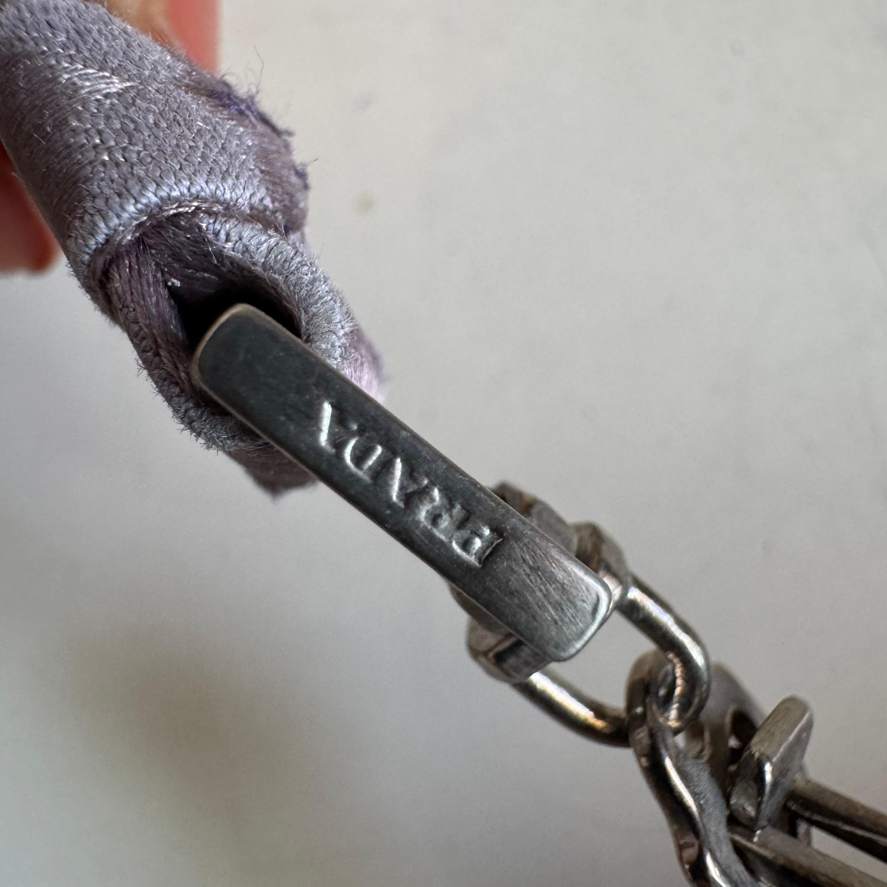 Prada Cleo Vintage Lila Seide und Pailletten Abend Handtasche im Angebot 11