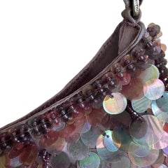 Prada Cleo Vintage Purple Silk and Sequins Evening Handbag