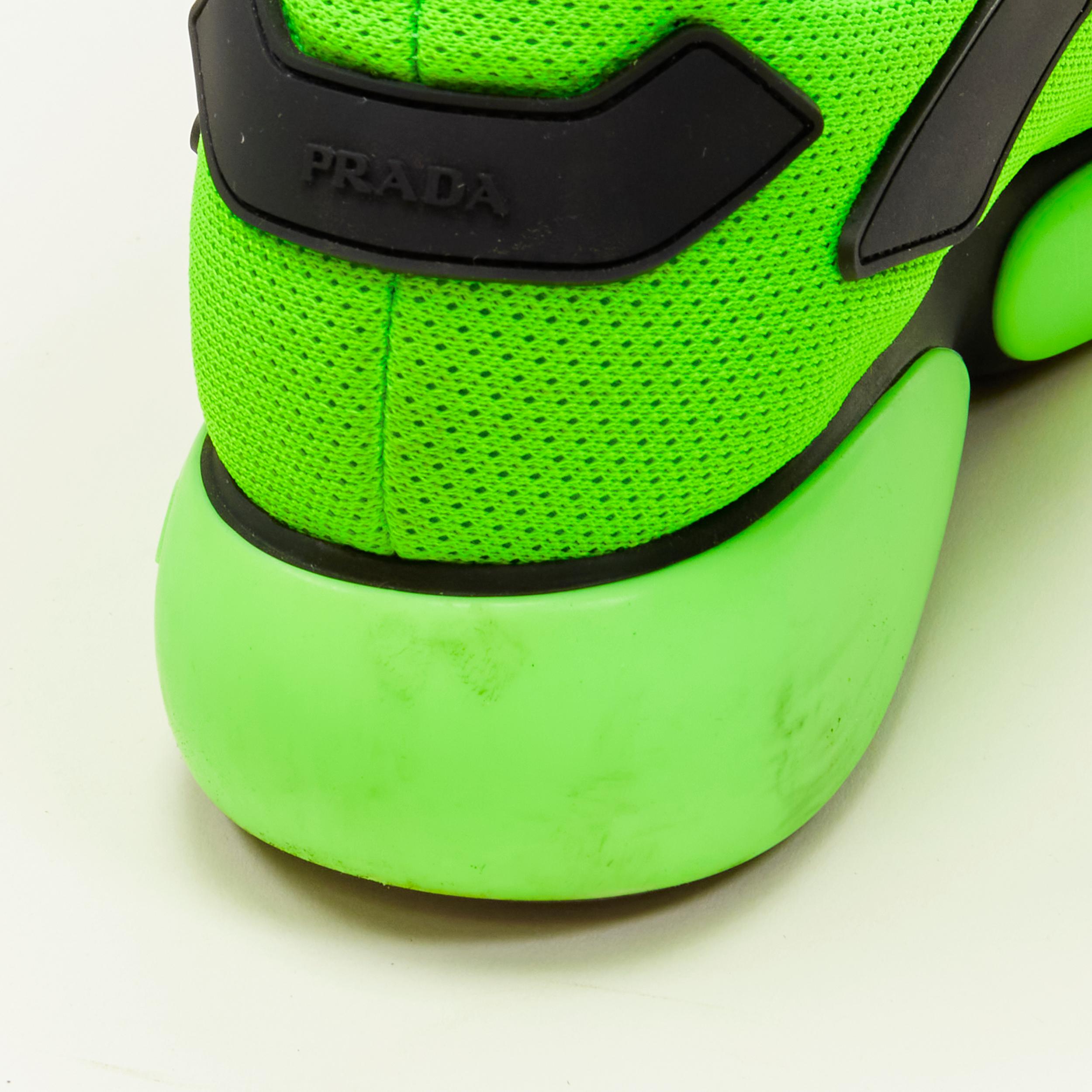PRADA Cloudbust neon fluorescent green mesh logo strap low top sneakers EU35.5 For Sale 1
