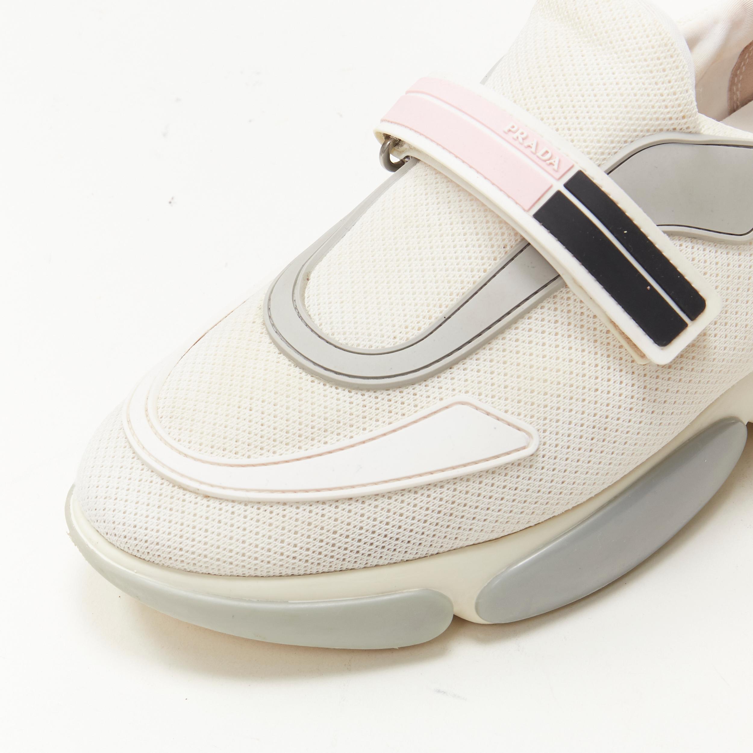 PRADA Cloudbust white mesh pink strap low top sneaker EU36 In Fair Condition In Hong Kong, NT