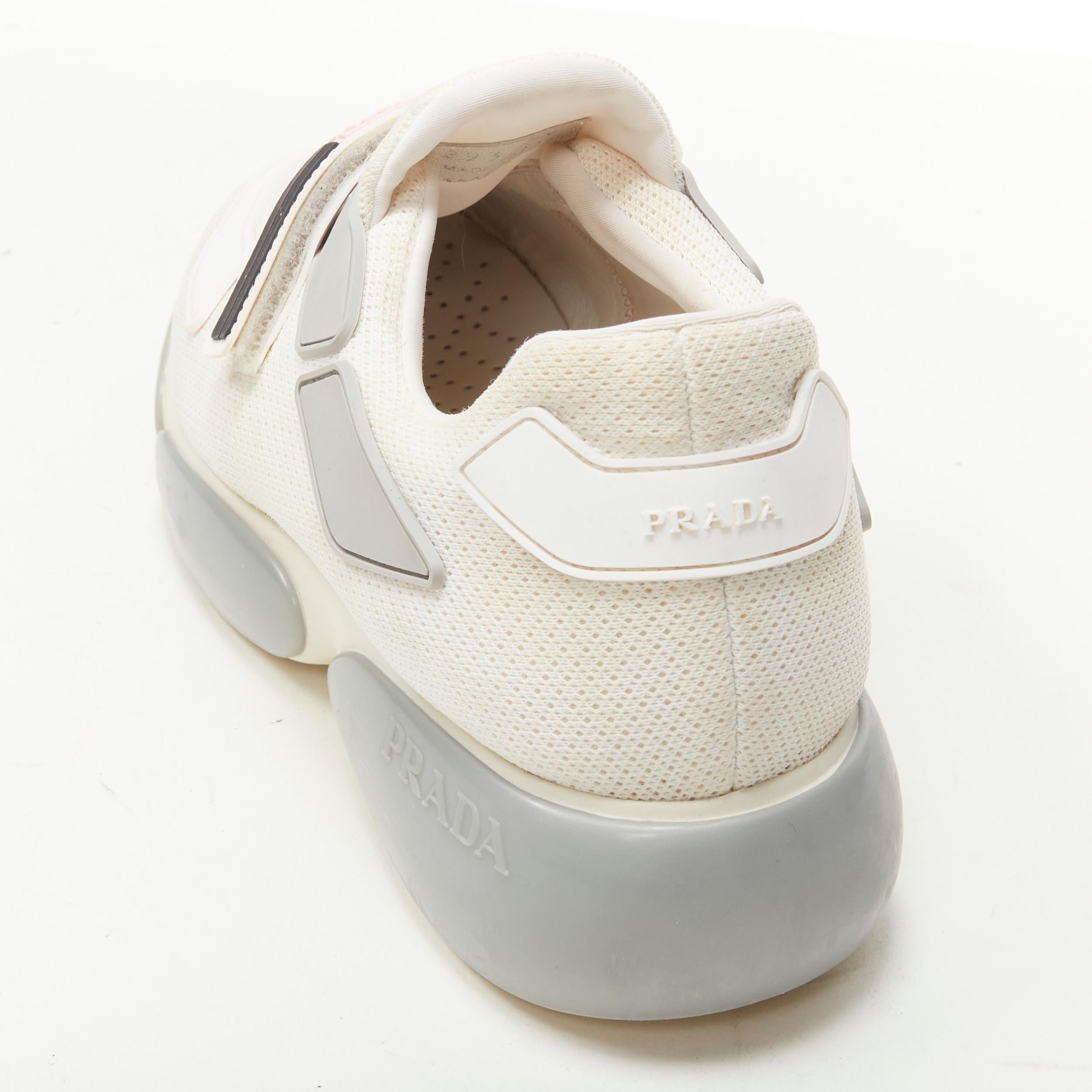 PRADA Cloudbust white mesh pink strap low top sneaker EU36 1