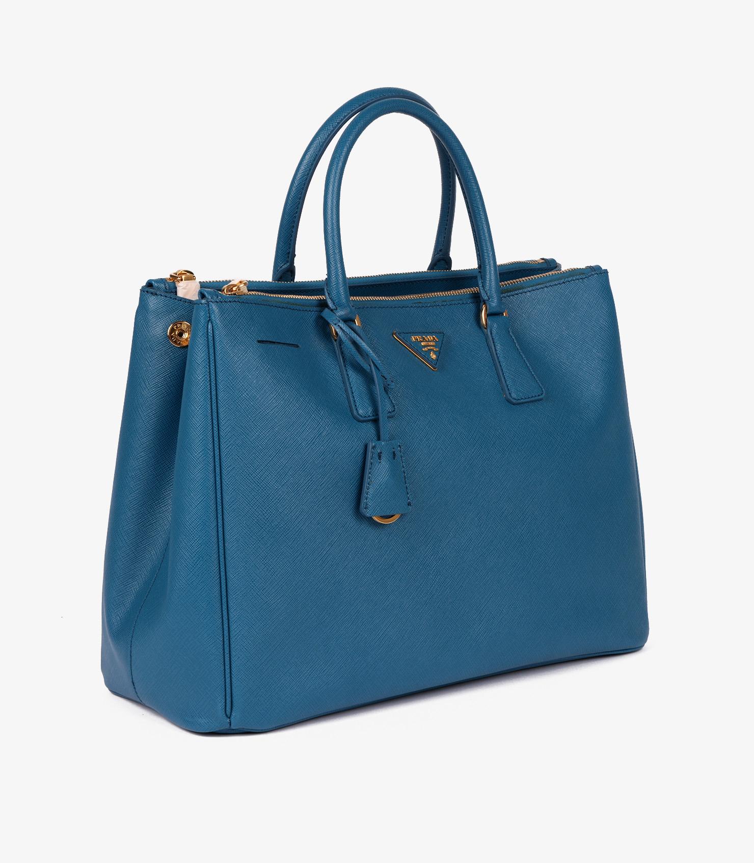 Blue Prada Cobalto Saffiano Lux Leather Large Galleria Tote