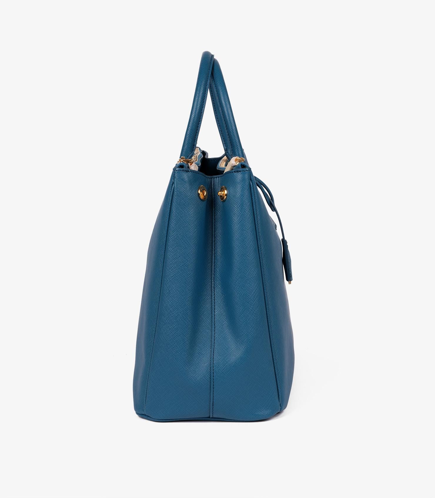 Prada Cobalto Saffiano Lux Leather Large Galleria Tote In Excellent Condition In Bishop's Stortford, Hertfordshire