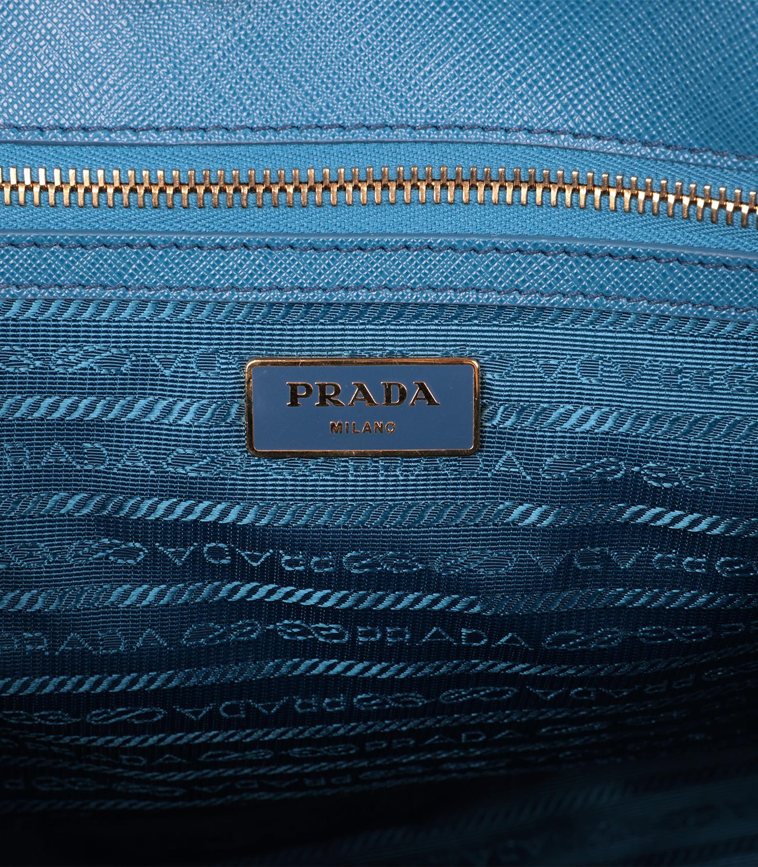 Prada Cobalto Saffiano Lux Leather Large Galleria Tote 4
