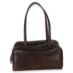 Prada Cocoa Brown Antiqued Calfskin Large Carry Shoulder Bag