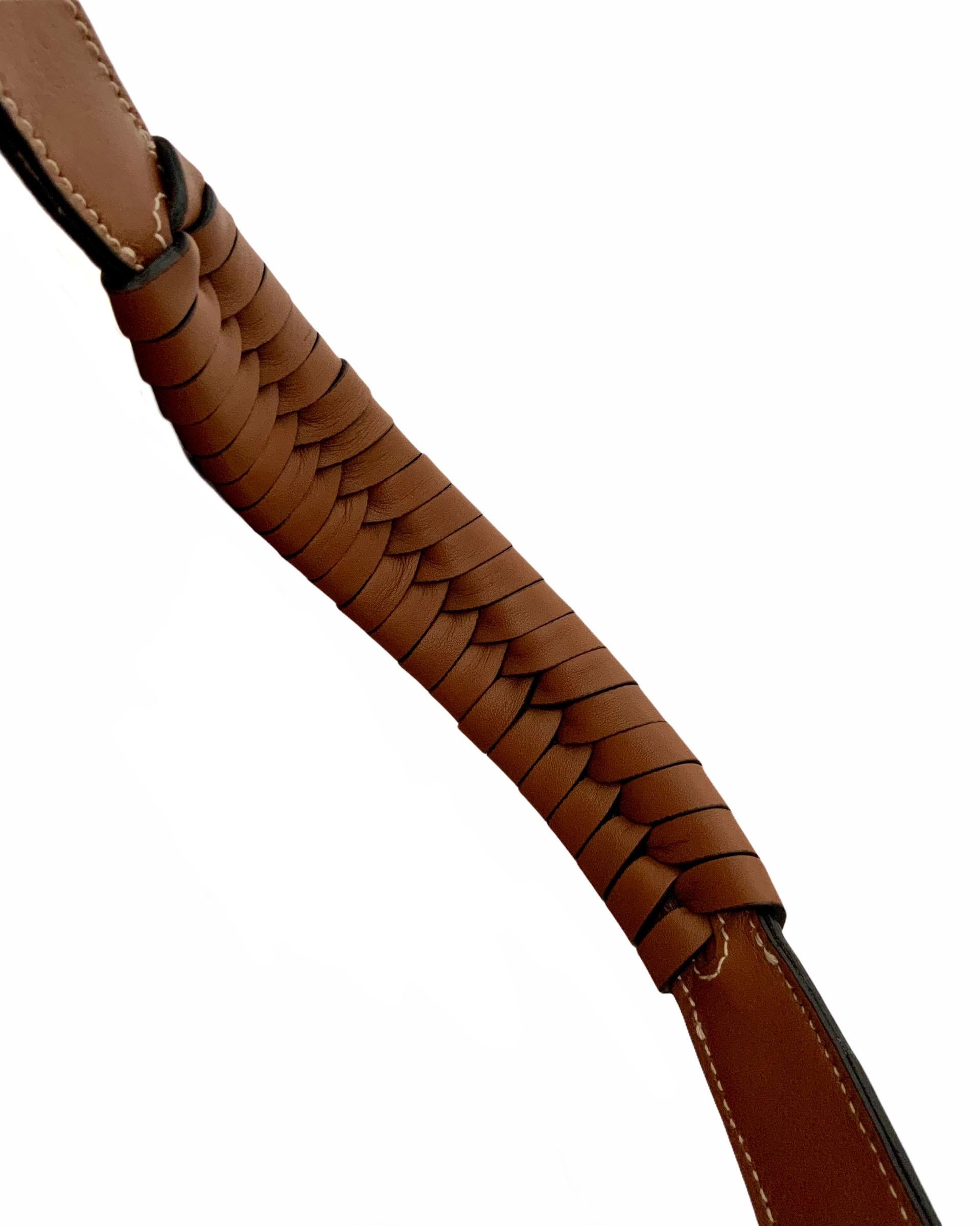 Prada Cognacfarbene Ledertasche mit Kordeldetails 3