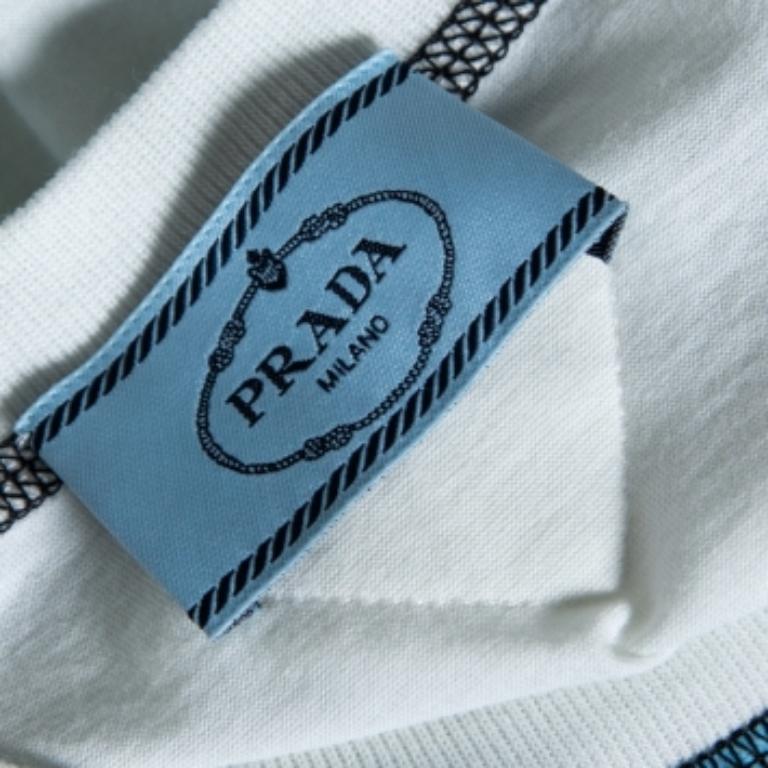 Women's Prada Colorblock Cactus Sombrero Print Cotton& Silk T-Shirt XS