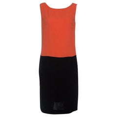 Prada Colorblock Crepe Sleeveless Midi Dress M