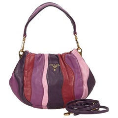 Prada Colour Blocked Gathered Leather Hand/Shoulder Bag