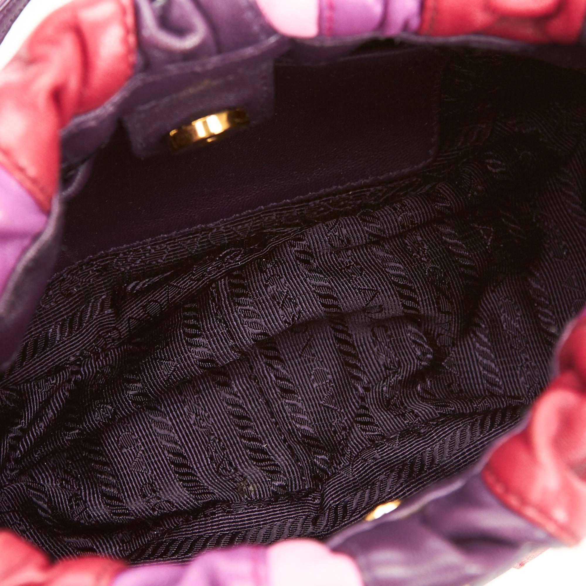 Prada Colour Blocked Gathered Leather Hand/Shoulder Bag  1