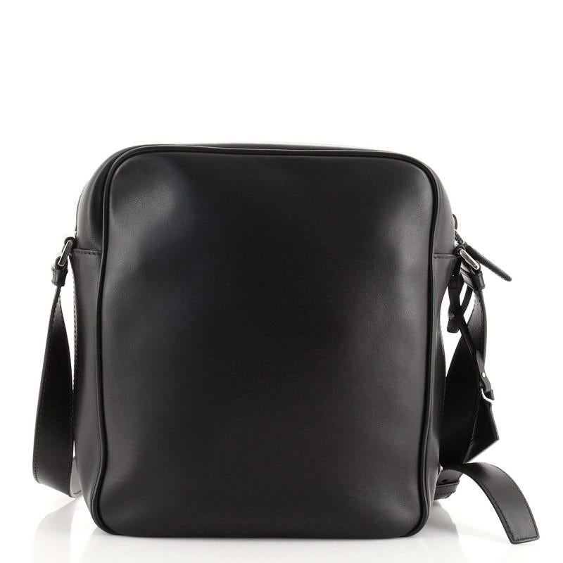 Black Prada Comic Messenger Printed Leather Medium