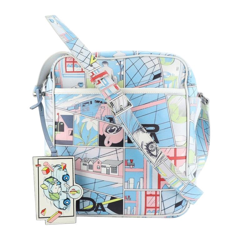 Prada Comic Messenger Printed Leather Medium