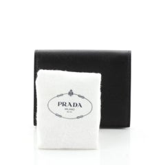 Prada Compact Monochrome Wallet Saffiano Leather